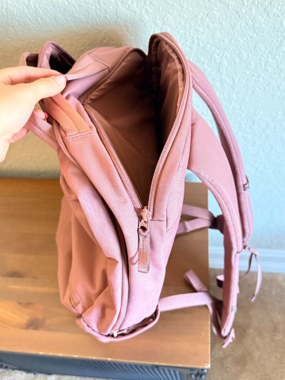 Lululemon Double-Zip Backpack 22L Spiced Chai Pink Laptop Travel Bag - Picture 7 of 11